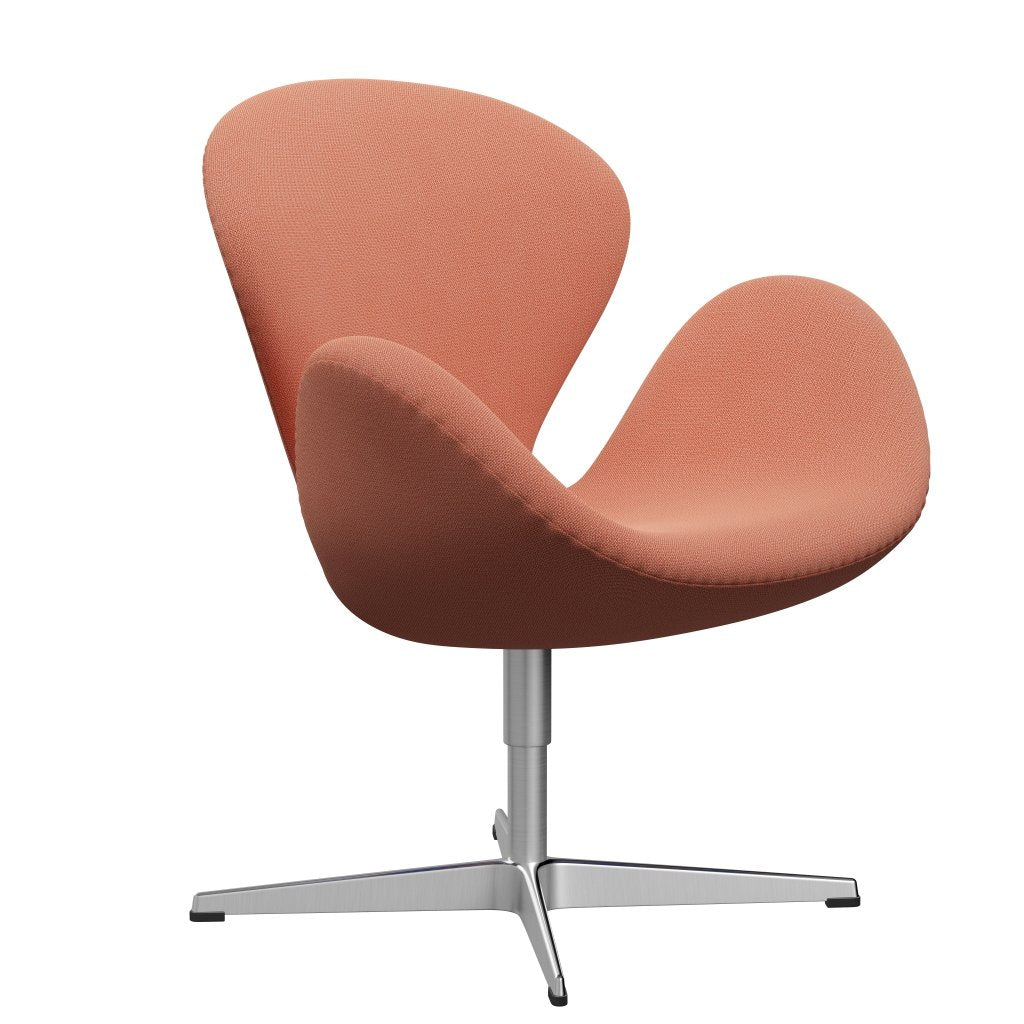 Fritz Hansen Swan Lounge Stuhl, Satin gebürstete Aluminium/Einfanggebrannte Orange