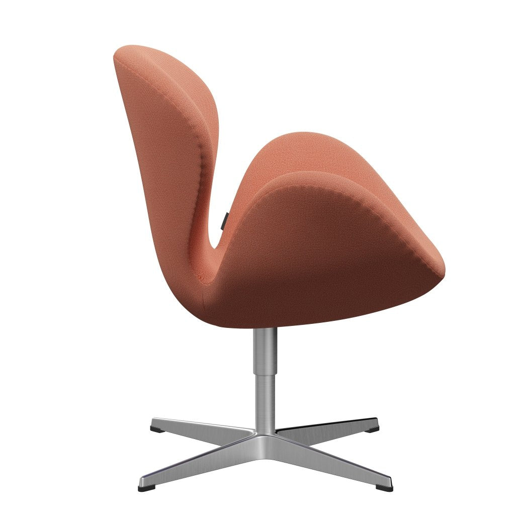 Fritz Hansen Swan Lounge Stuhl, Satin gebürstete Aluminium/Einfanggebrannte Orange