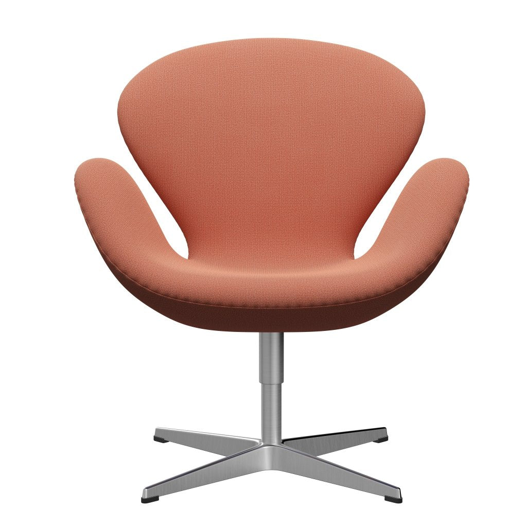 Sillón Fritz Hansen Swan, aluminio cepillado por satén/captura de naranja quemada