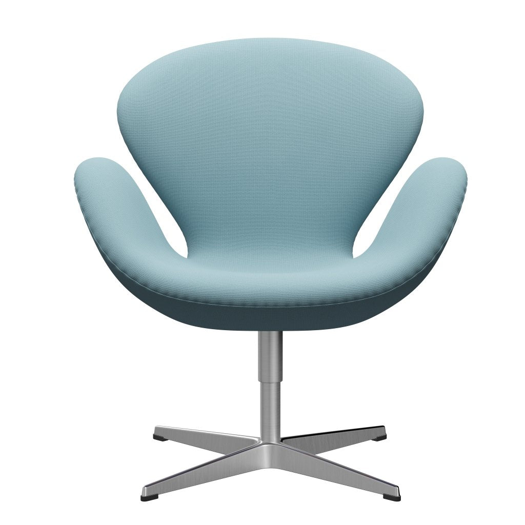 Fritz Hansen Swan Lounge Chair, Satin Brossed Aluminium / Fame Turquoise Light