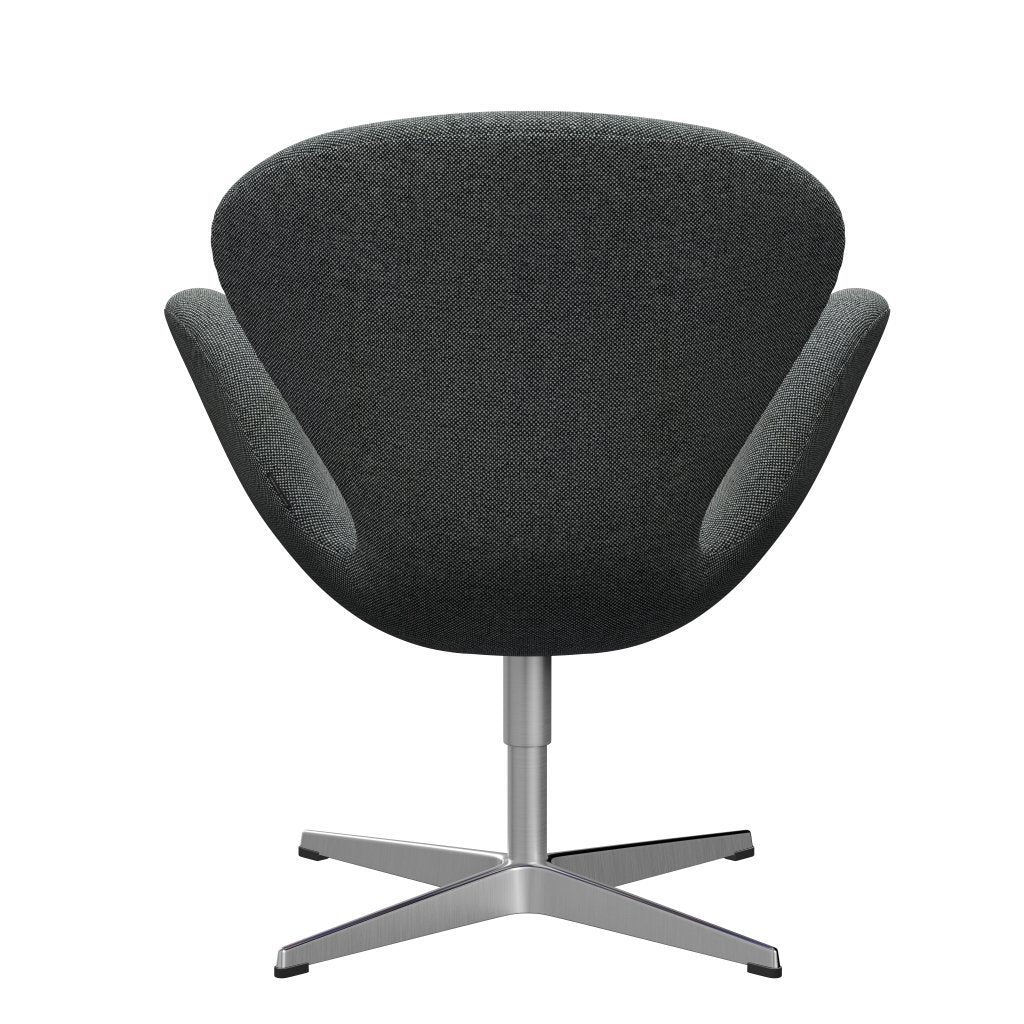 Fritz Hansen Swan Lounge stol, SatingBrushed Aluminium/Hallingdal White/Brown