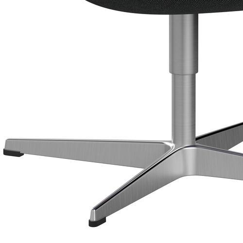 Fritz Hansen Swan Lounge Stuhl, Satingbrush -Aluminium/Hallingdal weiß/braun