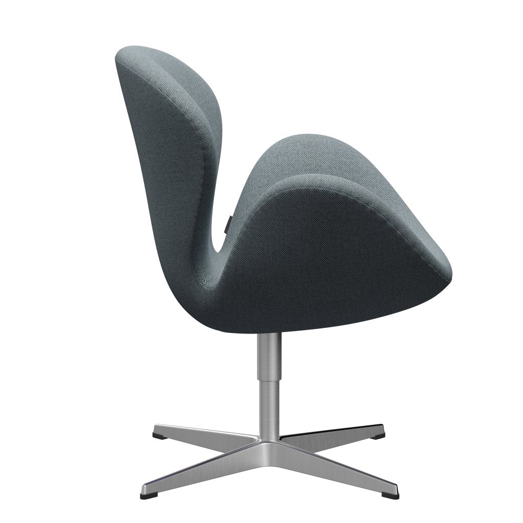 Fritz Hansen Swan Lounge Stuhl, Satin gebürstet Aluminium/Re Wolle hellblau/natürlich