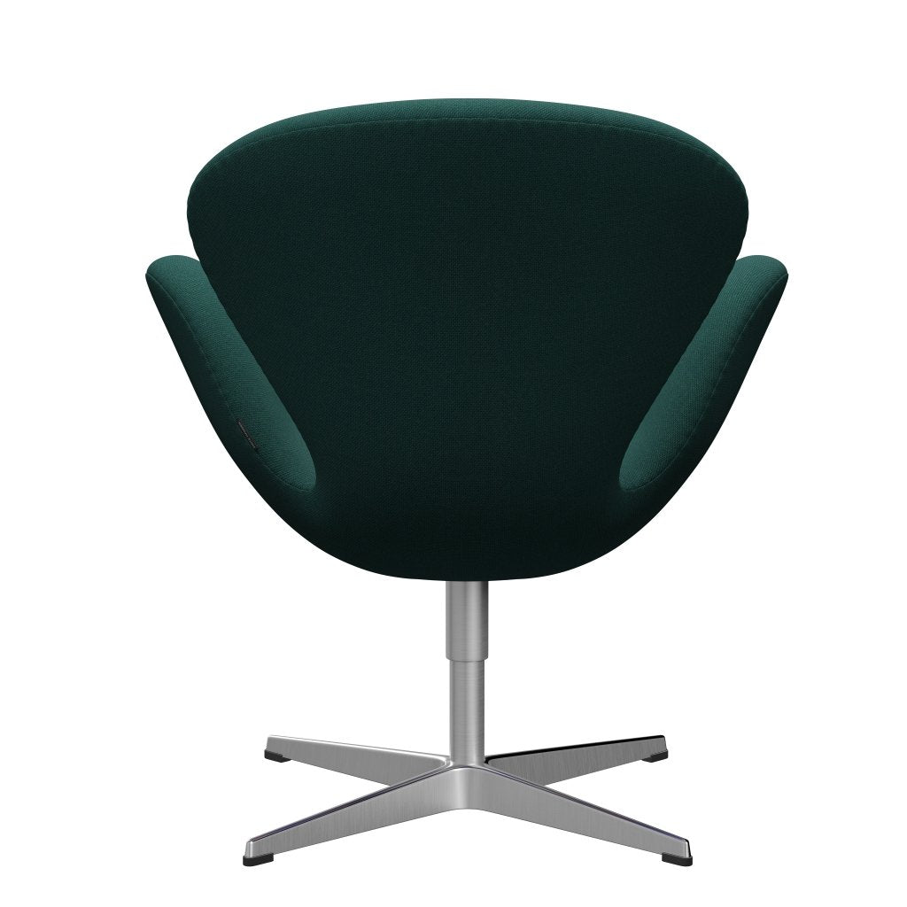 Chaise salon Swan Fritz Hansen, aluminium en satin en aluminium / trio Steelcut Green foncé