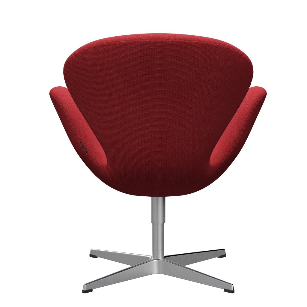 Sillón Fritz Hansen Swan, aluminio cepillado por satén/trío de metal de acero rojo