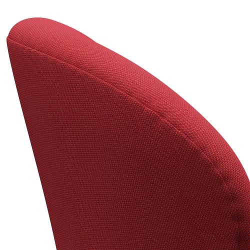 Sillón Fritz Hansen Swan, aluminio cepillado por satén/trío de metal de acero rojo