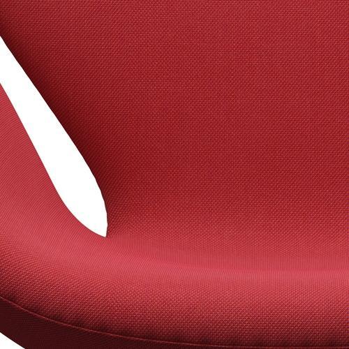 Sillón Fritz Hansen Swan, aluminio cepillado por satén/trío de metal de acero rojo