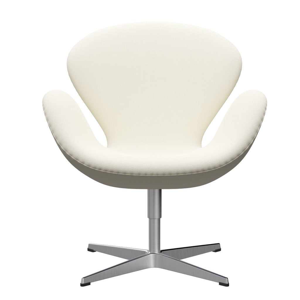 Fritz Hansen Swan Lounge Chair, Satin Brossed Aluminium / Sunniva Crème