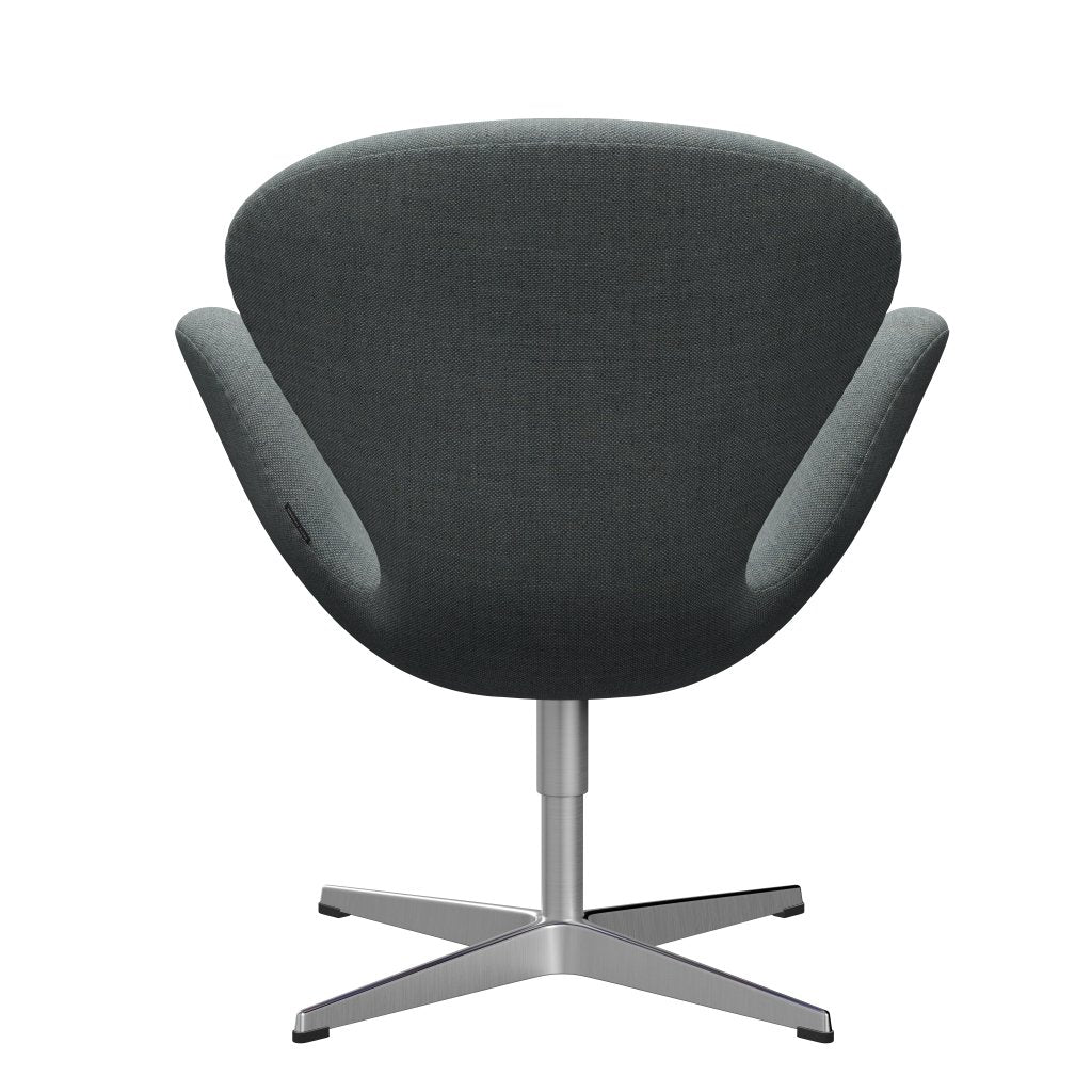 Fritz Hansen Swan Lounge Chite, en aluminium brossé en satin / Sunniva Gris / vert pâle