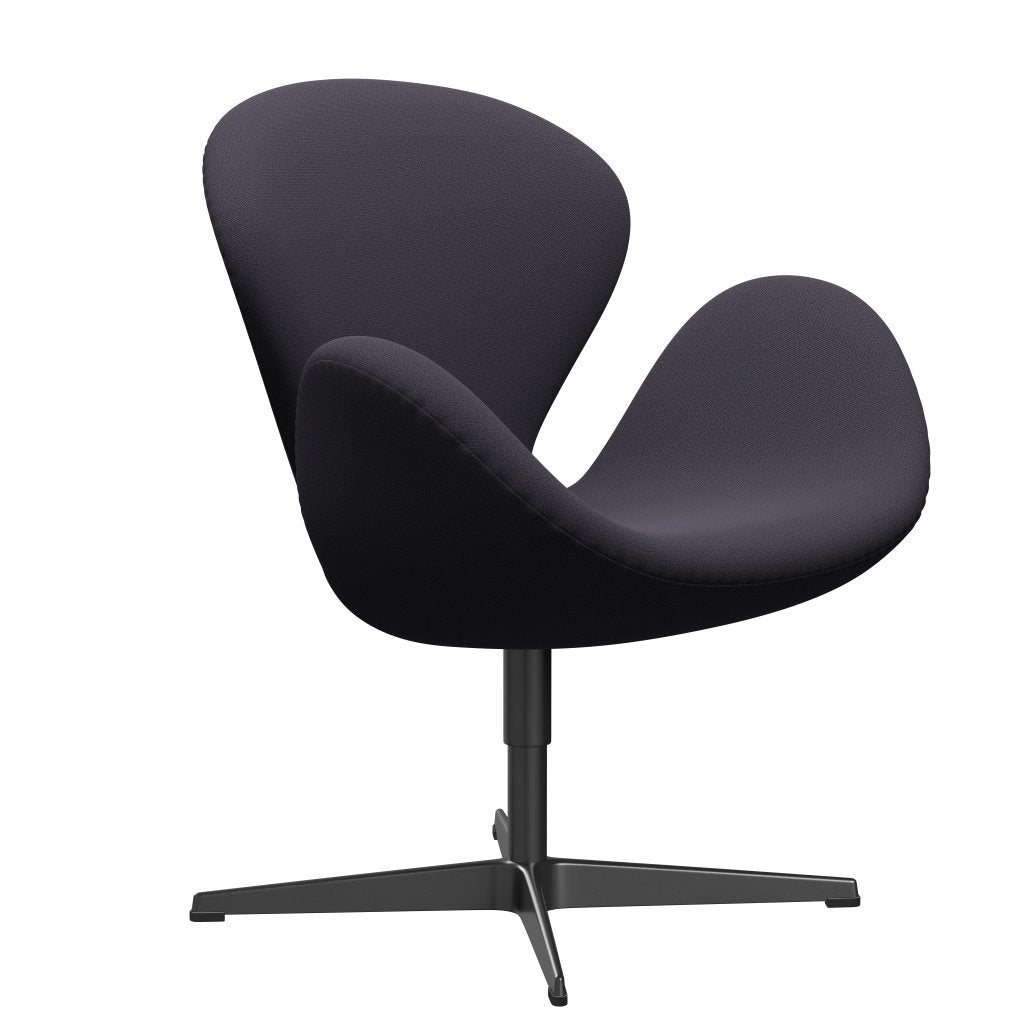 Fritz Hansen Swan Lounge Chair, Black Lacked/Capture Blue Holzkohle