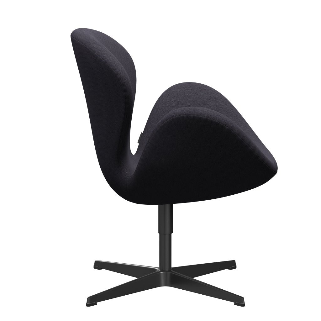 Fritz Hansen Swan Lounge Chair, Black Lacked/Capture Blue Holzkohle