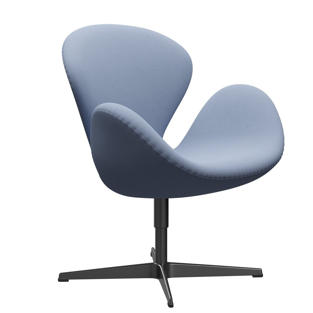 Fritz Hansen Swan Lounge stol, sort lakeret/fangst lyseblå (4902)