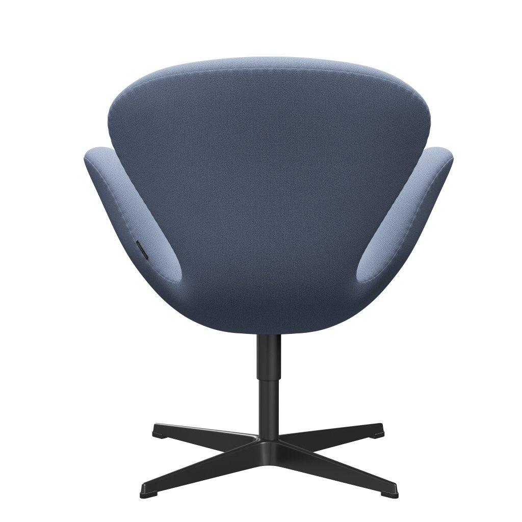 Fritz Hansen Swan Lounge Silla, lacado negro/Captura azul claro (4902)