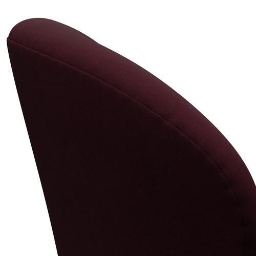 Fritz Hansen Swan Lounge Chaise, Black LaQuered / Comfort Violet / Dark Red