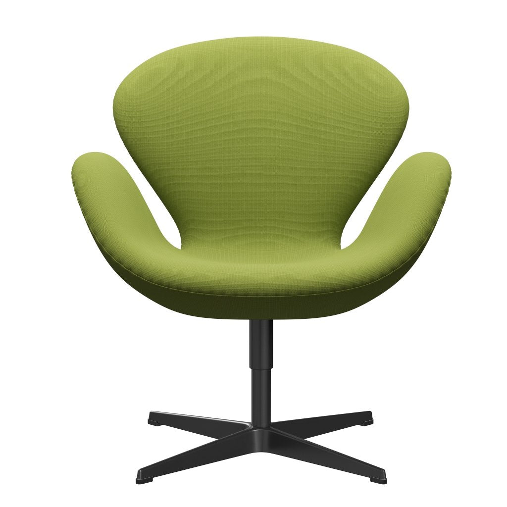 Fritz Hansen Swan Lounge Stuhl, schwarzer lackiert/berühmtes Grasgrün