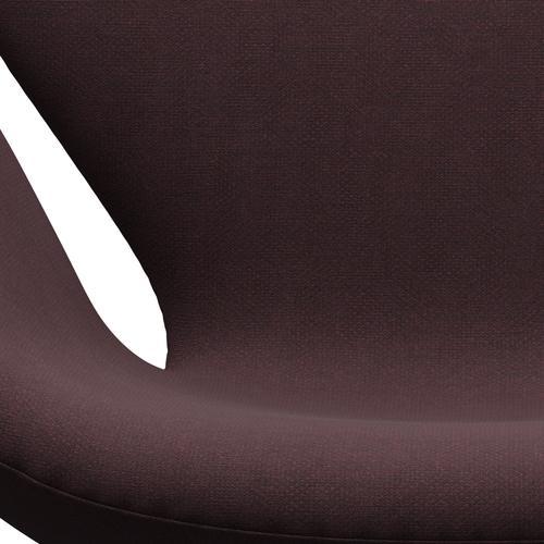 Fritz Hansen Swan Lounge Chair, Black Lacked/Fiord Burgundy