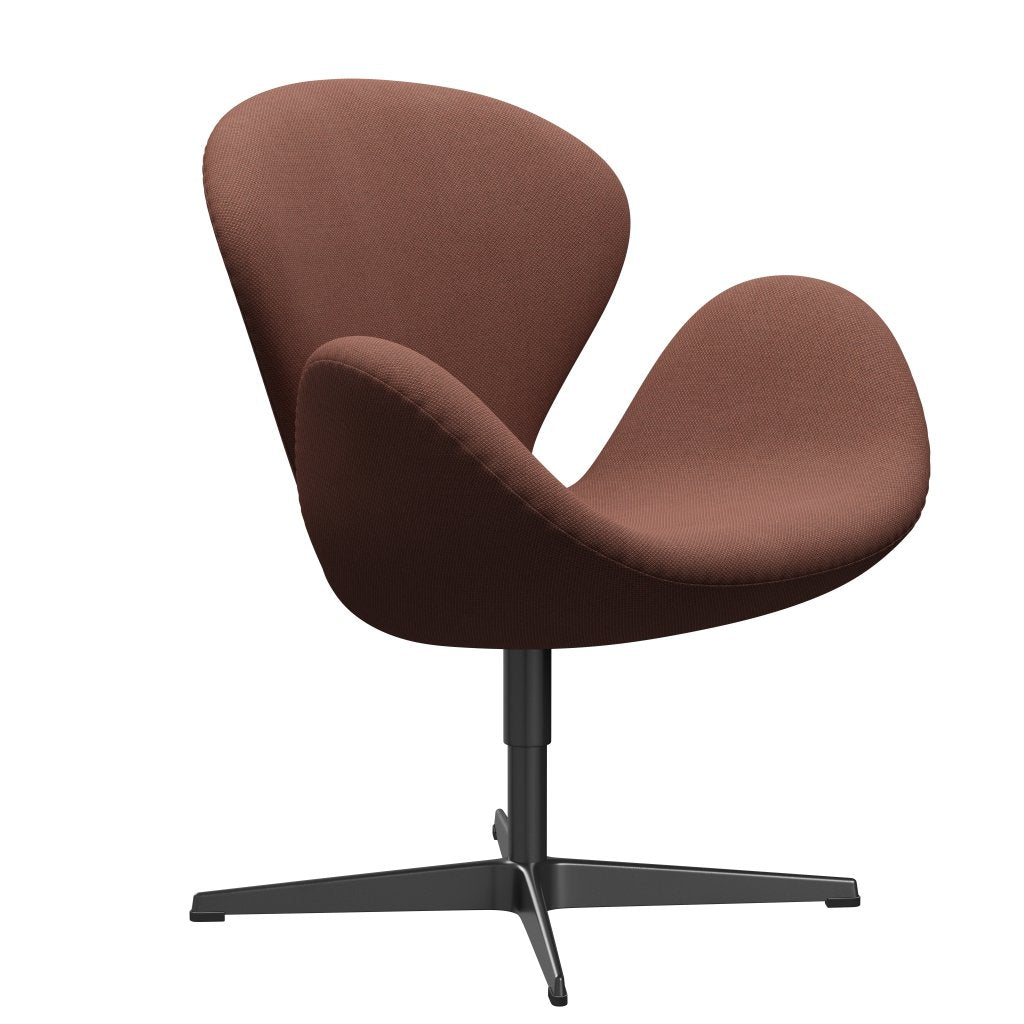 Fritz Hansen Swan Lounge Chair, Black Lackered/Fiord Pink