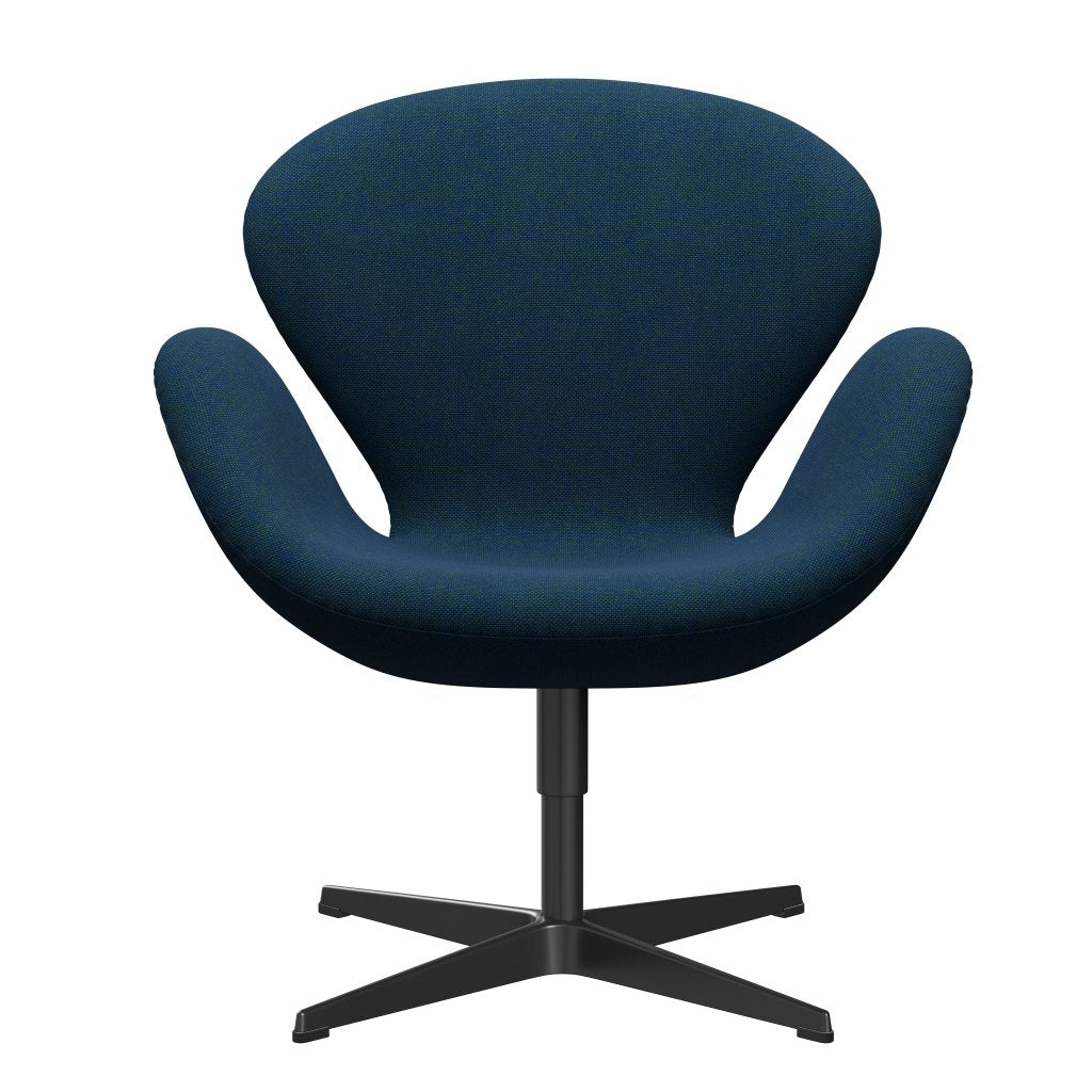 Fritz Hansen Swan Lounge Chair, Black Lacquered/Hallingdal Blue/Green