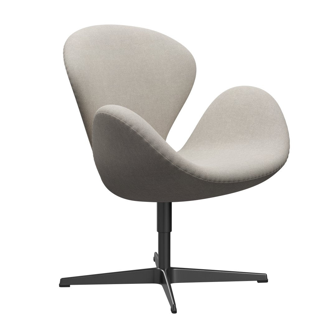 Fritz Hansen Swan Lounge Chair, Black Lacquered / Hallingdal Grey clair (103)