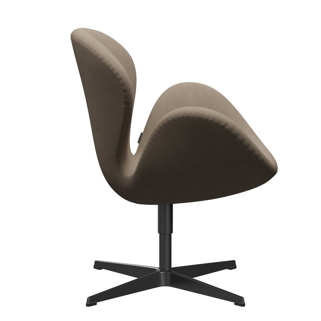 Fritz Hansen Swan Lounge Stuhl, schwarzer Lack/Re Wolle beige/natürlich