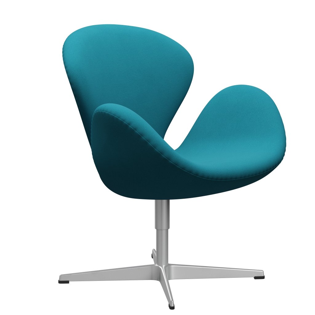 Fritz Hansen Swan Lounge Chair, Silver Grey/Comfort Turquoise Light