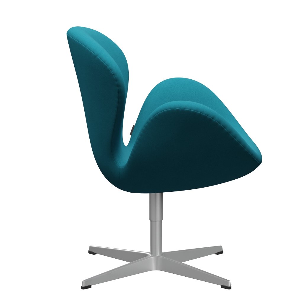 Fritz Hansen Swan Lounge Chair, Grey Silver / Comfort Turquoise Light