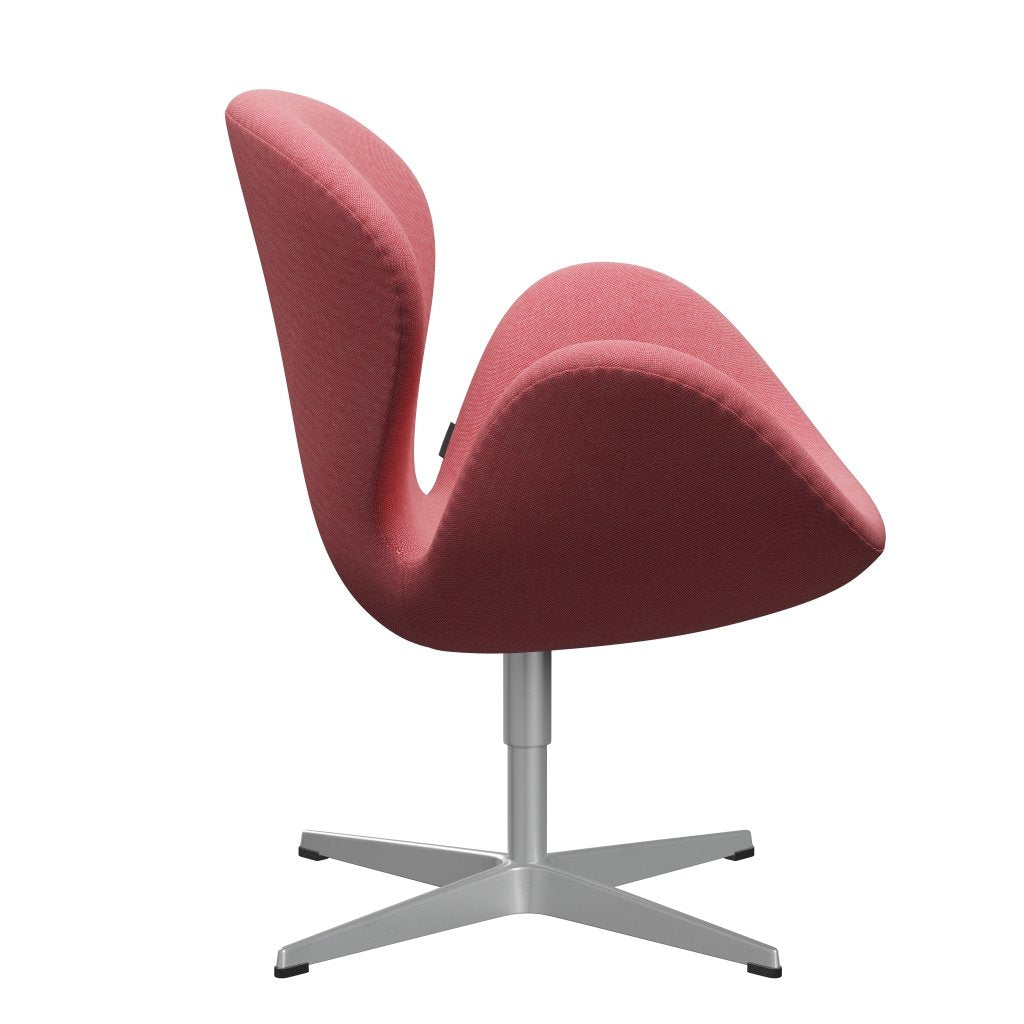 Fritz Hansen Swan Lounge Chair, Silver Grey/Rime Light Red/White