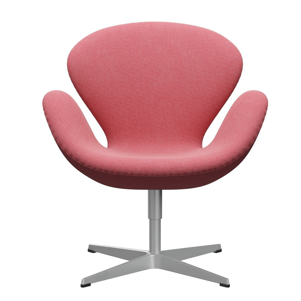 Fritz Hansen Swan Lounge stol, sølvgrå/rime lys rød/hvid