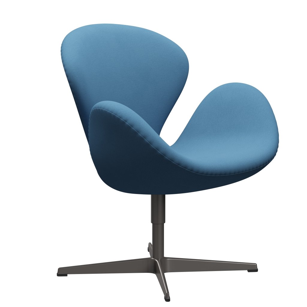 Chaise salon Swan Fritz Hansen, graphite chaud / confort bleu clair (01124)