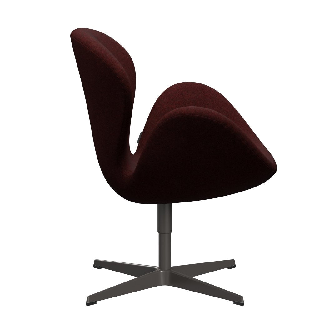 Fritz Hansen Swan Lounge Chair, Graphite / Divina Melange Bourgogne