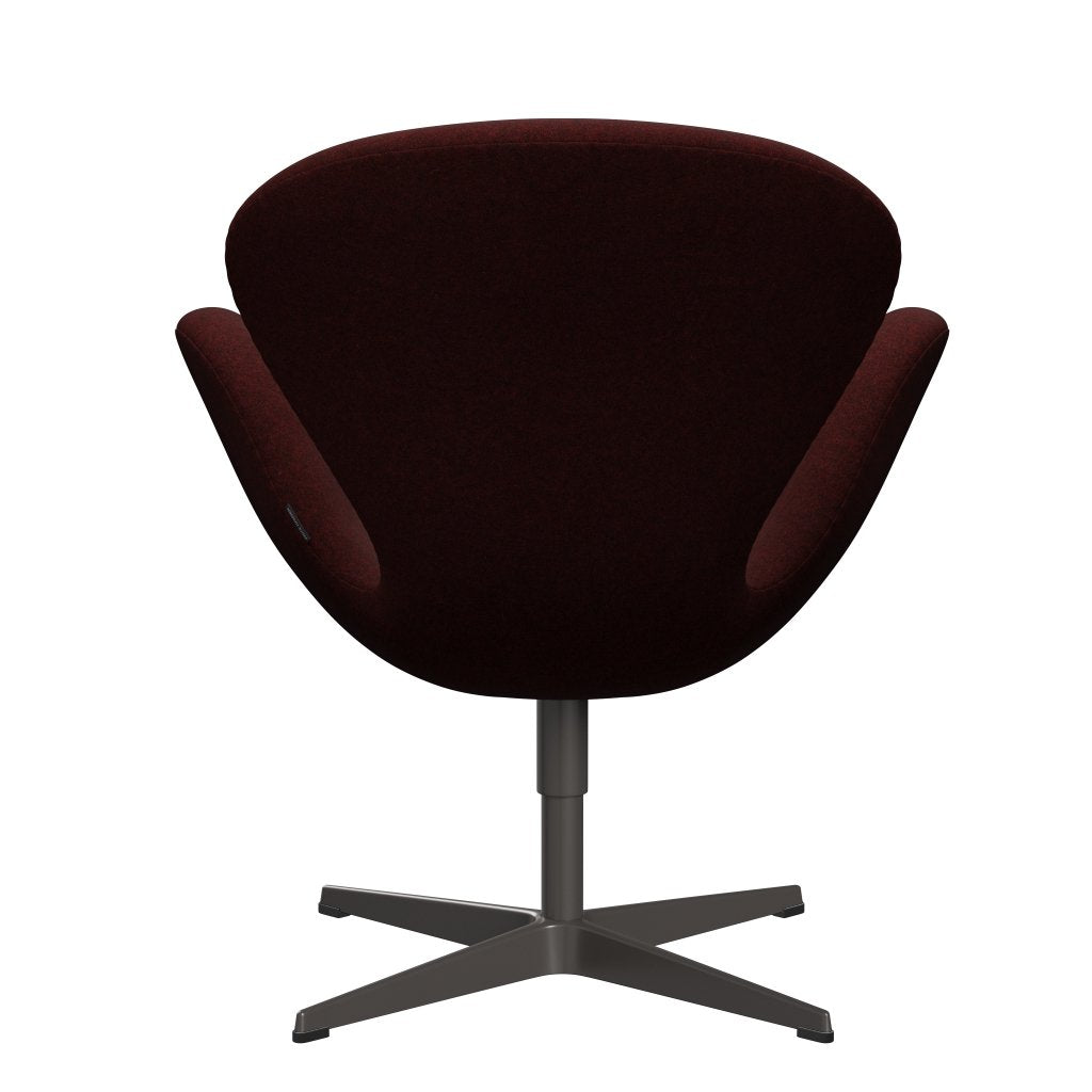 Fritz Hansen Swan Lounge Chair, Warm Graphite/Divina Melange Burgundy