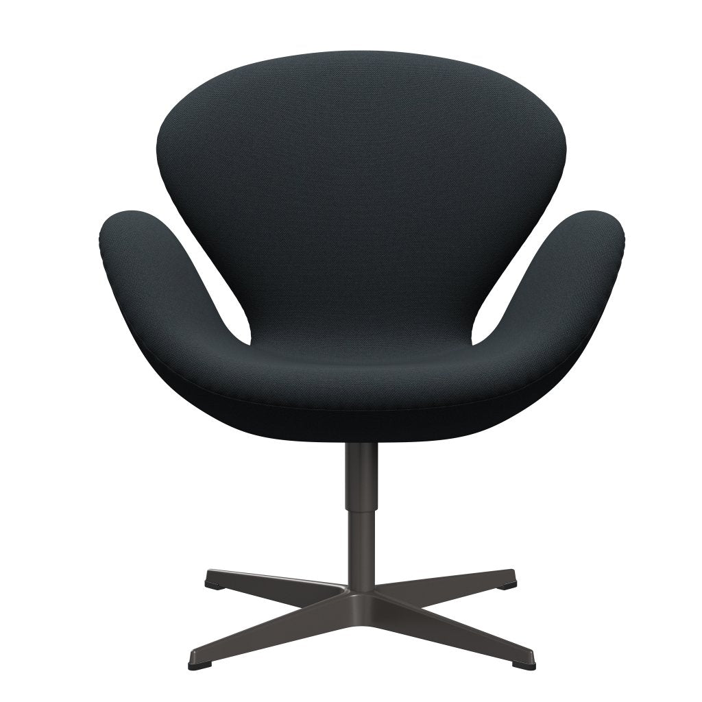 Silla de salón Fritz Hansen Swan, grafito cálido/trío de acero negro