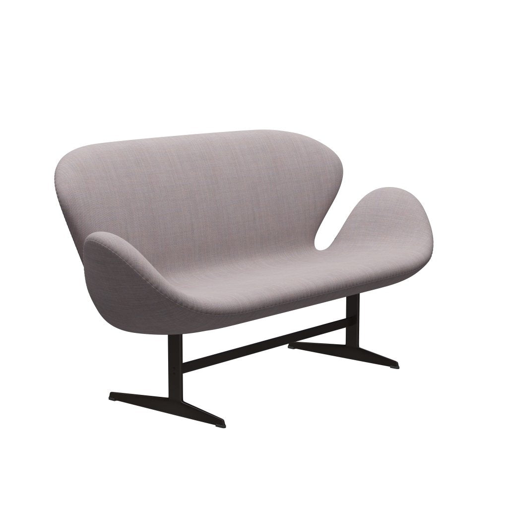 Fritz Hansen Swan Sofa 2 -sæder, brun bronze/lærred cool lyseblå