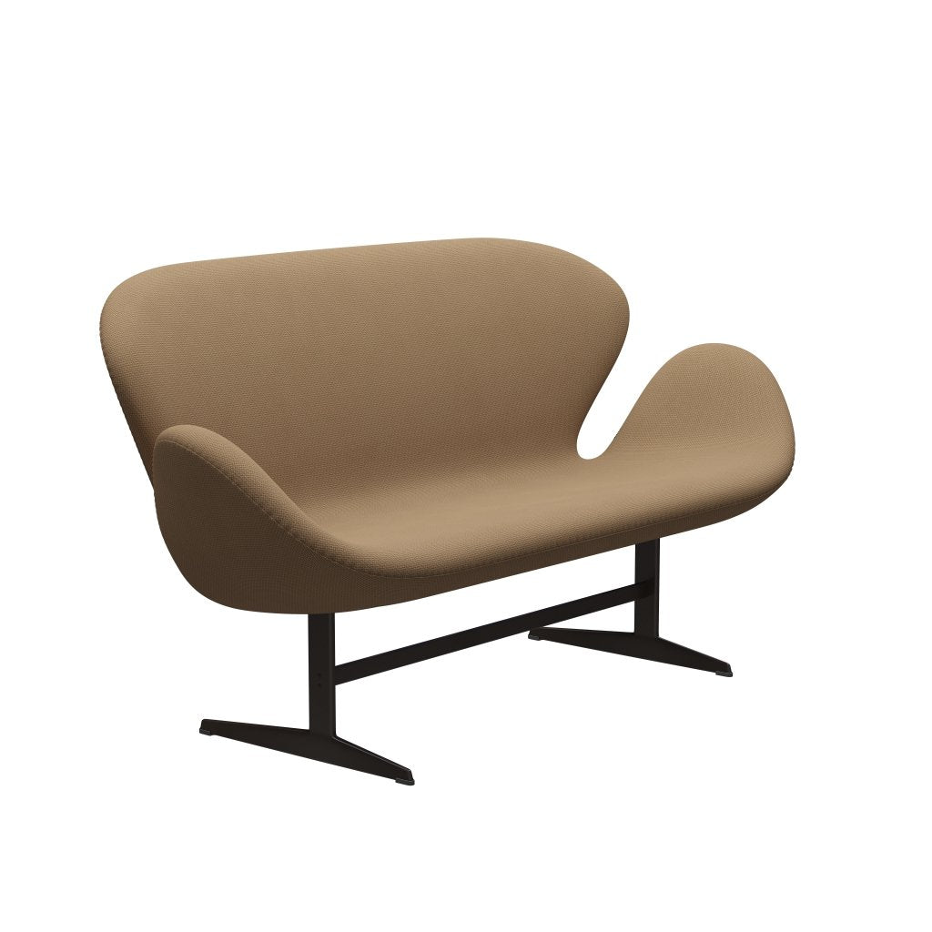 Fritz Hansen Swan Sofa 2 -Sitzer, braune Bronze/Diablo -Gold Sand