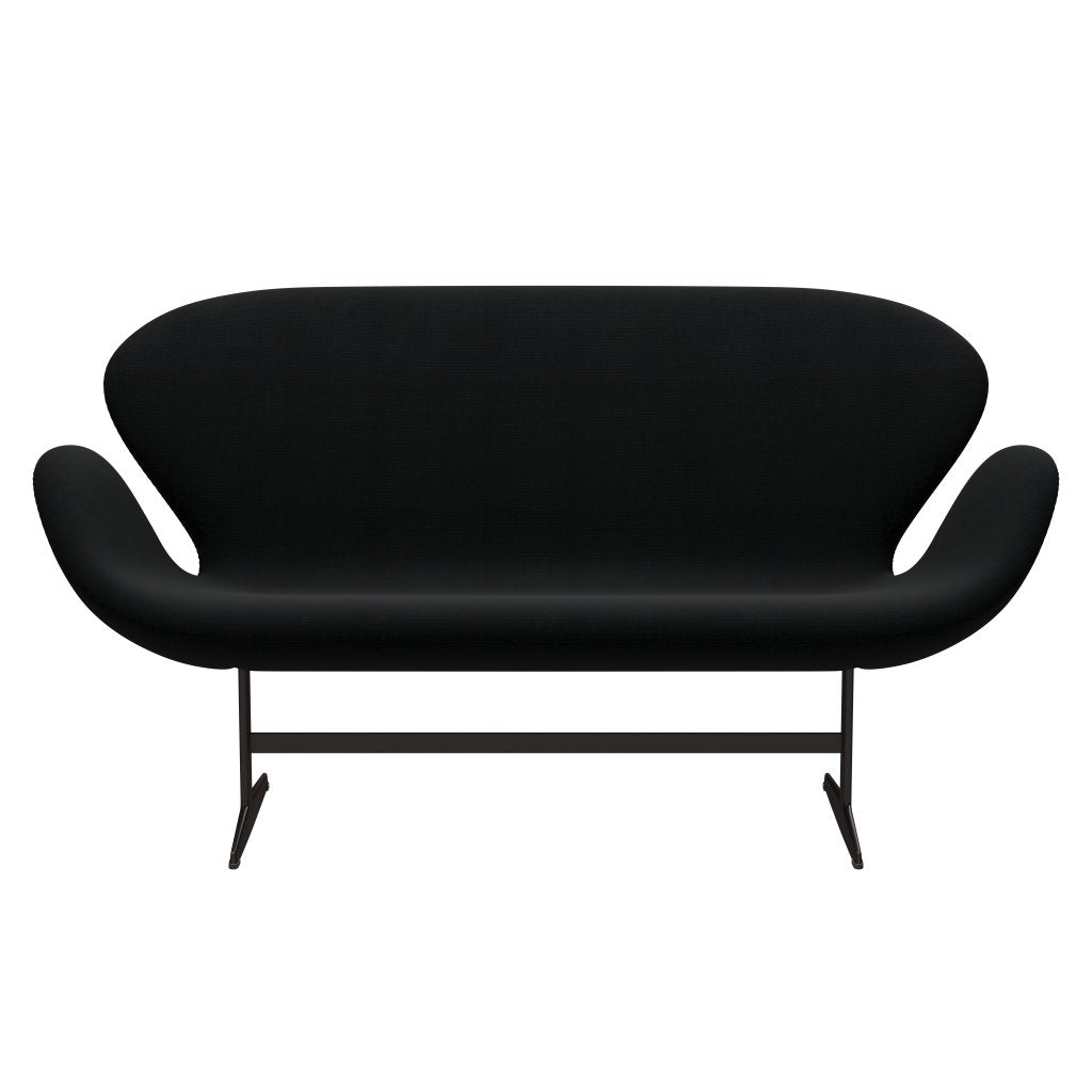 Fritz Hansen Swan Sofa 2 Sitzer, braune Bronze/Ruhmschwarz