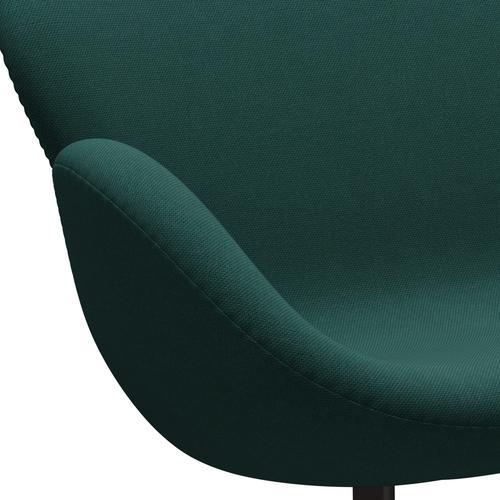 Fritz Hansen Swan Sofá 2 plazas, bronce marrón/trío de chorro de acero verde oscuro