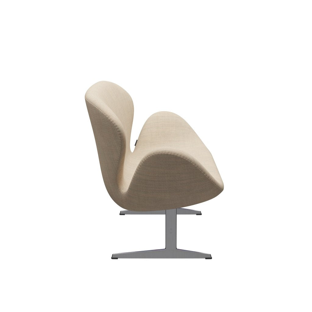 Canapé Swan Fritz Hansen 2 places, aluminium / toile en aluminium / toile en satin