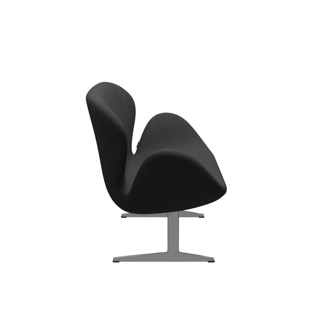 Fritz Hansen Swan canapé 2 places, en aluminium brossé en satin / gris charbon de bois Fiord