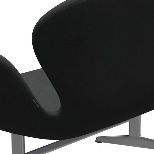 Fritz Hansen Swan canapé 2 places, en aluminium brossé en satin / gris charbon de bois Fiord