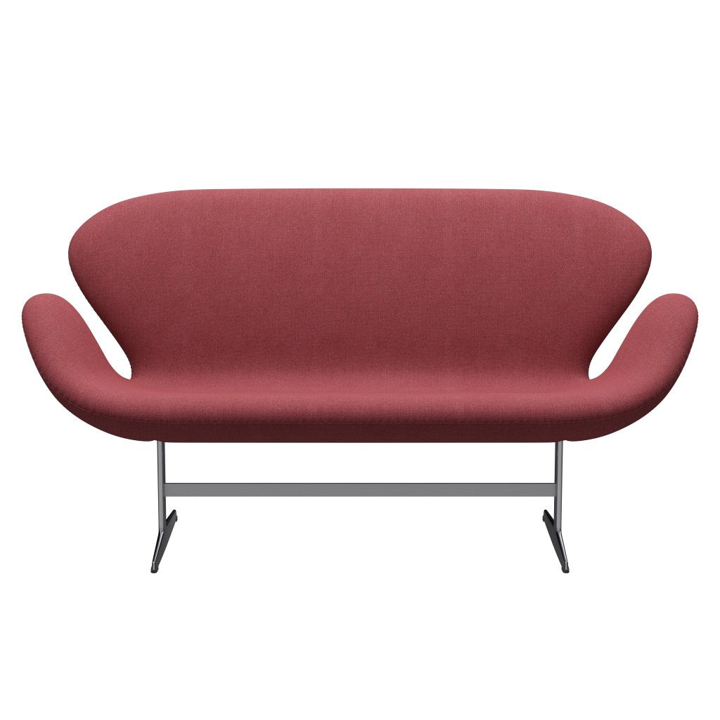 Fritz Hansen Swan Sofa 2 -sits, satin borstad aluminium/fiordrosa