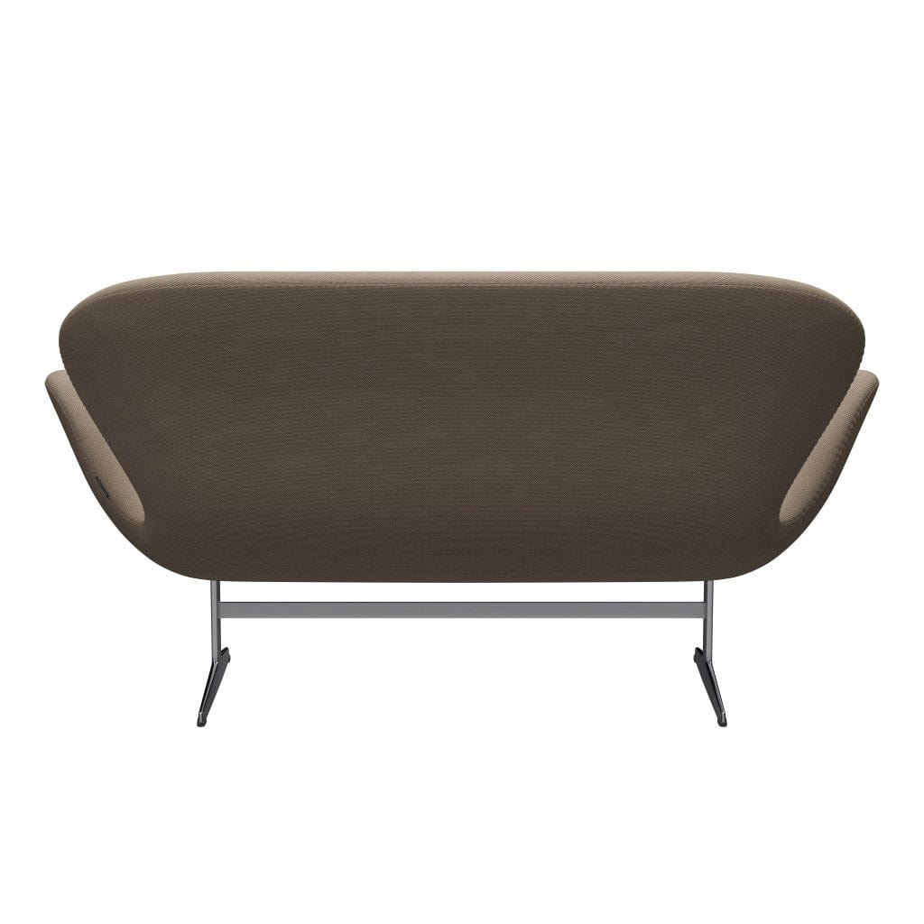 Fritz Hansen Swan Sofa 2 Seater, Satin Brushed Aluminium/Re Wool Beige/Natural