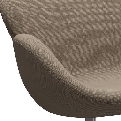 Fritz Hansen Swan Sofa 2 Seater, Satin Brushed Aluminium/Re Wool Beige/Natural