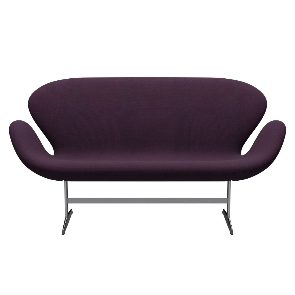 Fritz Hansen Swan Sofa 2 -Sitzer, Satin gebürstet Aluminium/Stahlkut mittlerer Violett