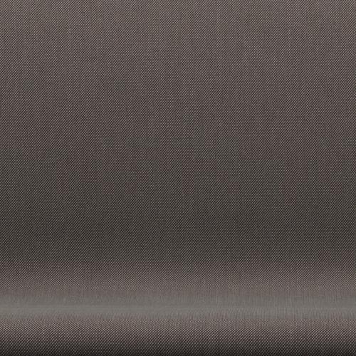 Fritz Hansen Swan Sofá 2 plazas, aluminio cepillado por satén/trío acero rojo/marrón claro
