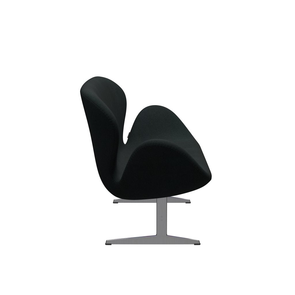 Fritz Hansen Swan canapé 2 places, aluminium brossé en satin / tonus noir