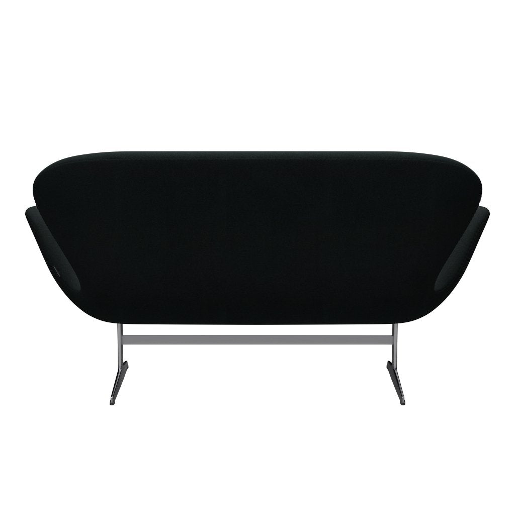 Fritz Hansen Swan Sofa 2 Seater, Satin Brushed Aluminium/Tonus Black