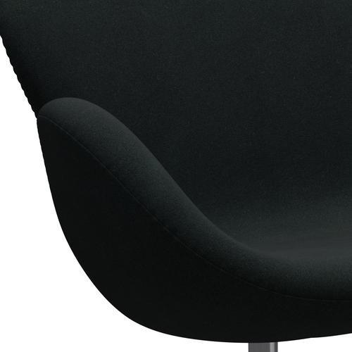 Fritz Hansen Swan Sofa 2 -sæder, satin børstet aluminium/tonus sort