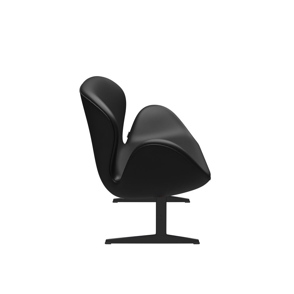 Fritz Hansen Swan Soffa 2 -sits, svart lackerad/aura svart