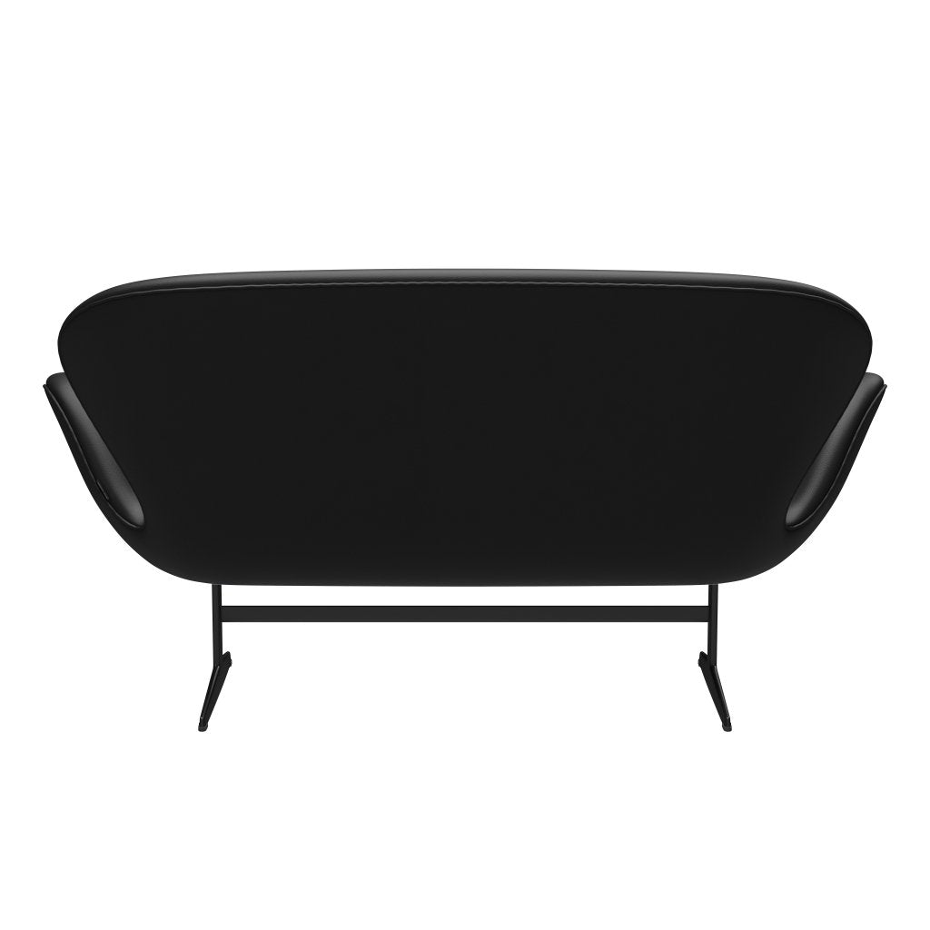 Fritz Hansen Swan Sofa 2 -sæder, sort lakeret/aura sort