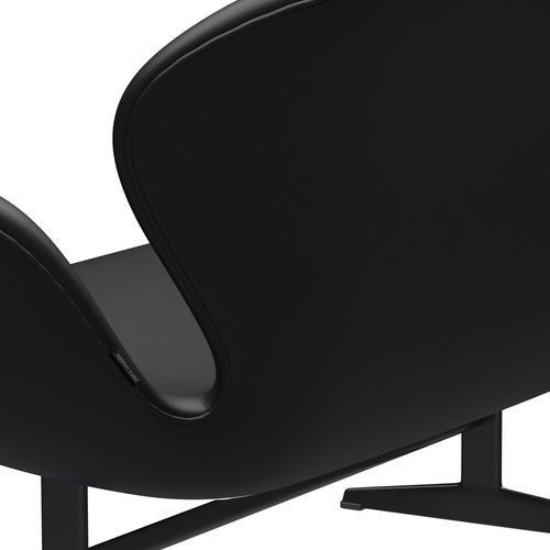 Fritz Hansen Swan Sofá 2 plazas, negro lacado/aura negra